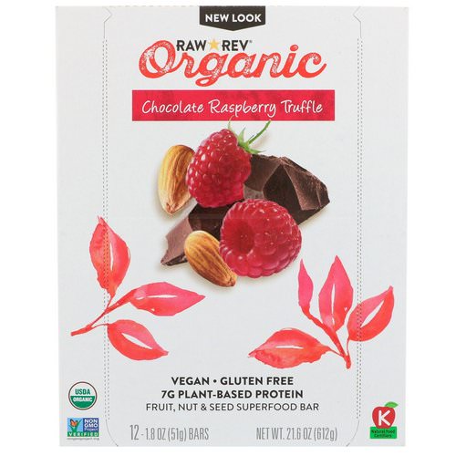 Raw Rev, Organic, Chocolate Raspberry Truffle, 12 Bars, 1.8 oz (51 g) Each فوائد