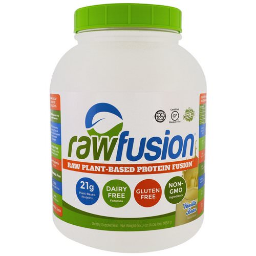 RawFusion, Raw Plant-Based Protein Fusion, Vanilla Bean, 4.08 lbs (1854 g) فوائد