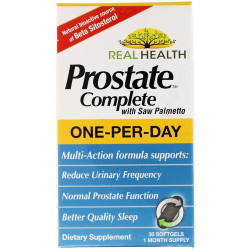 Real Health, Prostate Complete with Saw Palmetto, 30 Softgels فوائد