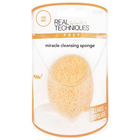 Real Techniques by Samantha Chapman, Miracle Cleansing Sponge, 1 Sponge:إسفنجات المكياج, فرش المكياج