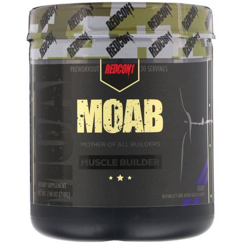 Redcon1, MOAB, Muscle Builder, Grape, 7.40 oz (210 g) فوائد