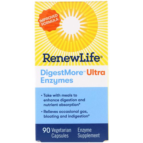 Renew Life, DigestMore Ultra Enzymes, 90 Vegetarian Capsules فوائد