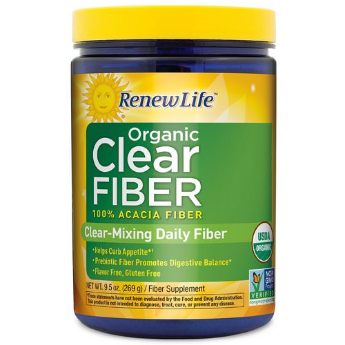 Renew Life, Organic Clear Fiber, Flavor Free, 9.5 oz (269 g) فوائد