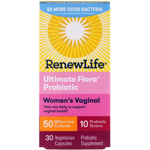 Renew Life, Women's Vaginal, Ultimate Flora Probiotic, 50 Billion Live Cultures, 30 Vegetable Capsules فوائد