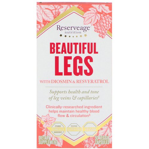 ReserveAge Nutrition, Beautiful Legs with Diosmin & Resveratrol, 30 Veggie Capsules فوائد