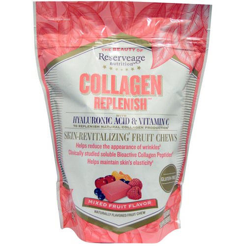 ReserveAge Nutrition, Collagen Replenish, Mixed Fruit Flavor, 60 Soft Chews فوائد