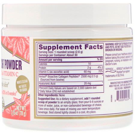 ReserveAge Nutrition, Collagen Replenish Powder with Hyaluronic Acid & Vitamin C, 2.75 oz (78 g):ملاحق الك,لاجين, المفصل