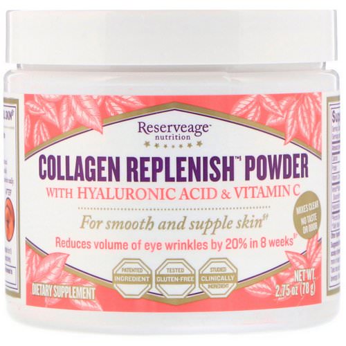 ReserveAge Nutrition, Collagen Replenish Powder with Hyaluronic Acid & Vitamin C, 2.75 oz (78 g) فوائد