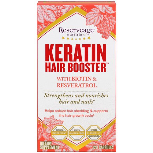 ReserveAge Nutrition, Keratin Hair Booster, With Biotin & Resveratrol, 120 Capsules فوائد
