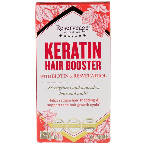 ReserveAge Nutrition, Keratin Hair Booster, With Biotin & Resveratrol, 60 Capsules فوائد