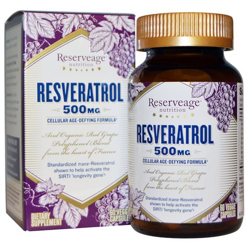 ReserveAge Nutrition, Resveratrol, 500 mg, 60 Veggie Caps فوائد