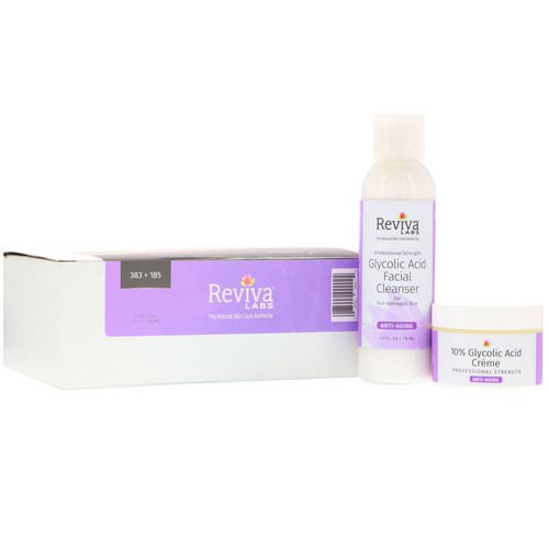Reviva Labs, 10% Glycolic Acid Creme & Glycolic Acid Facial Cleanser, 2 Piece Bundle فوائد