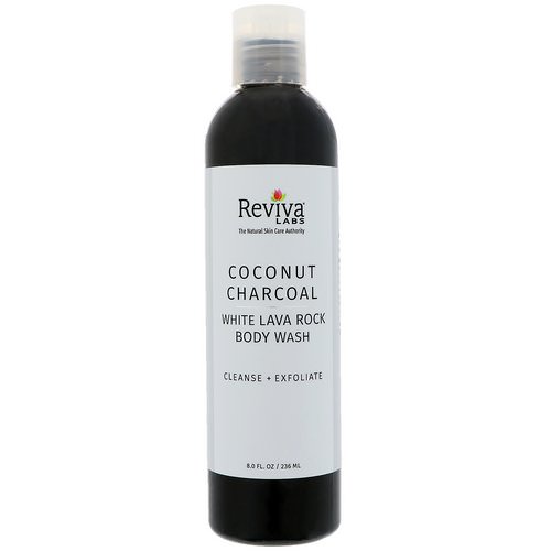 Reviva Labs, Coconut Charcoal White Lava Rock Body Wash, 8 fl oz (236 ml) فوائد
