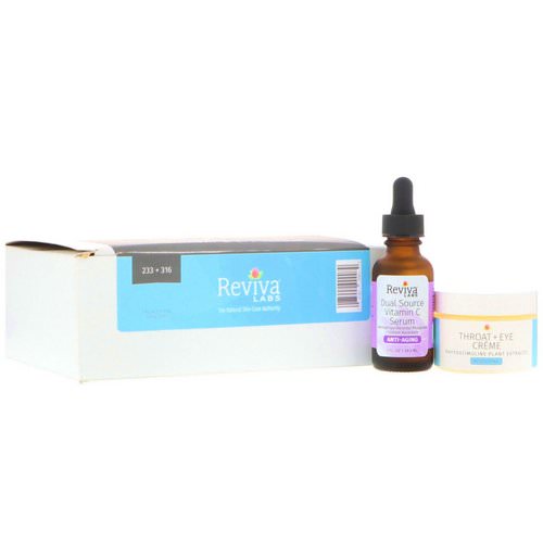 Reviva Labs, Dual Source Vitamin C Serum & Throat and Eye Creme, 2 Piece Bundle فوائد