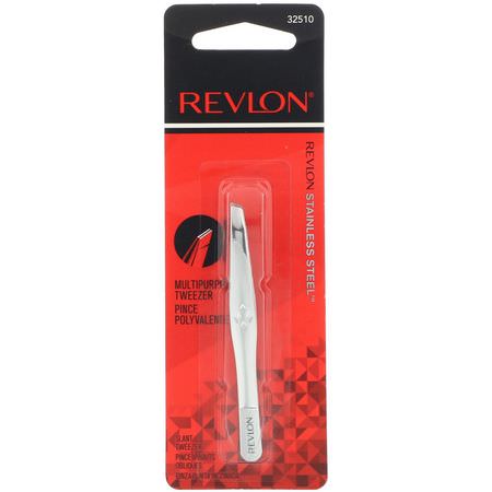 Revlon, Classic Slant Tip Compact Tweezer, 1 Count:فرش الماكياج, المكياج