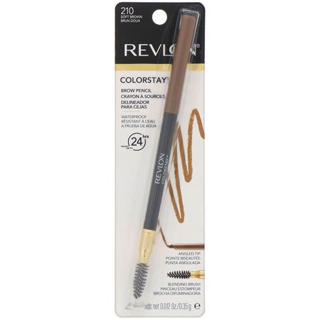 Revlon, Colorstay, Brow Pencil, 210 Soft Brown, 0.012 oz (0.35 g):حاجب العين, عيون
