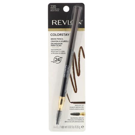 Revlon, Colorstay, Brow Pencil, 220 Dark Brown, 0.012 oz (0.35 g):حاجب العين, عيون