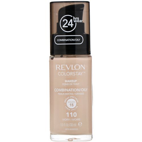 Revlon, Colorstay, Makeup, Combination/Oily, 110 Ivory, 1 fl oz (30 ml) فوائد