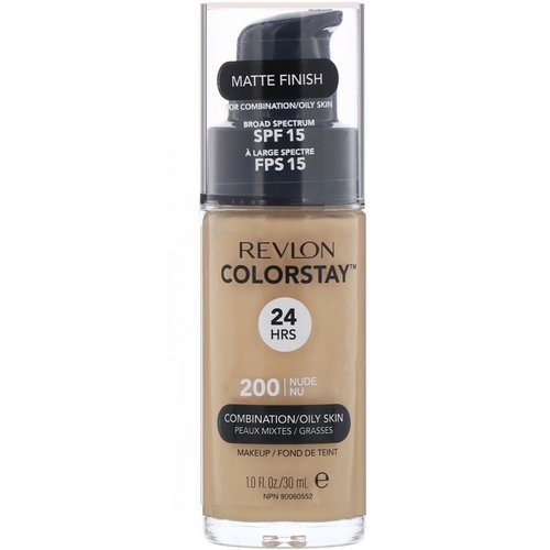 Revlon, Colorstay, Makeup, Combination/Oily, 200 Nude, 1 fl oz (30 ml) فوائد