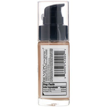 Revlon, Colorstay, Makeup, Combination/Oily, 220 Natural Beige, 1 fl oz (30 ml):Foundation, وجه