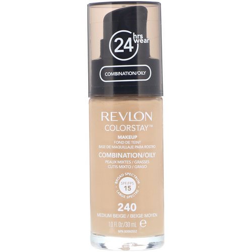 Revlon, Colorstay, Makeup, Combination/Oily, 240 Medium Beige, 1 fl oz (30 ml) فوائد