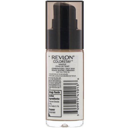 Revlon, Colorstay, Makeup, Combination/Oily, 350 Rich Tan, 1 fl oz (30 ml):Foundation, وجه