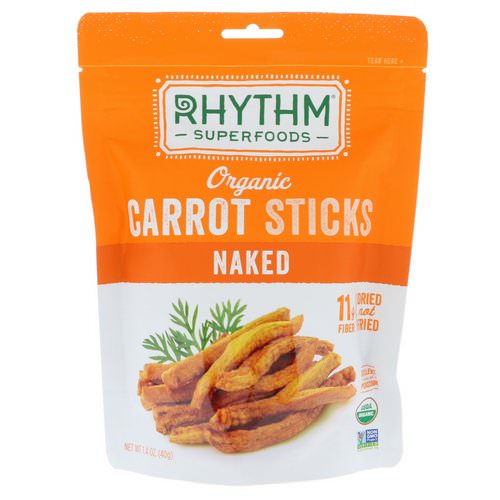 Rhythm Superfoods, Organic Carrot Sticks, Naked, 1.4 oz (40 g) فوائد