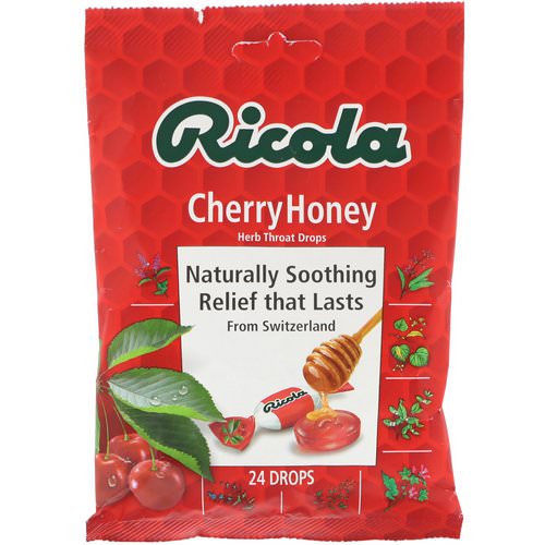 Ricola, Herb Throat Drops, Cherry Honey, 24 Drops فوائد