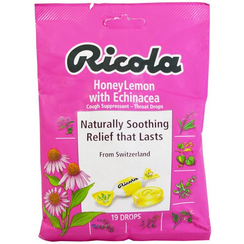 Ricola, HoneyLemon with Echinacea Cough Suppressant, 19 Drops فوائد