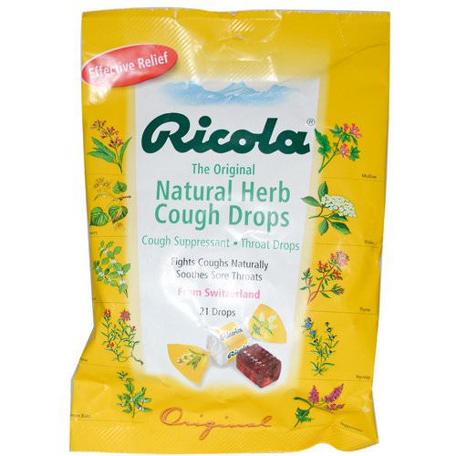 Ricola, The Original Natural Herb Cough Drops, 21 Drops فوائد