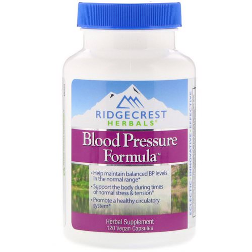 RidgeCrest Herbals, Blood Pressure Formula, 120 Vegan Capsules فوائد