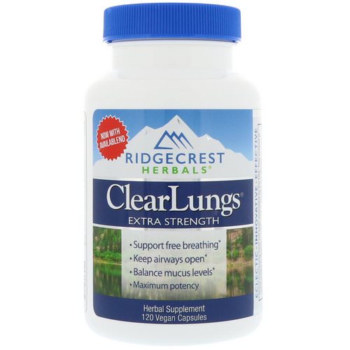 RidgeCrest Herbals, ClearLungs, Extra Strength, 120 Vegan Capsules فوائد