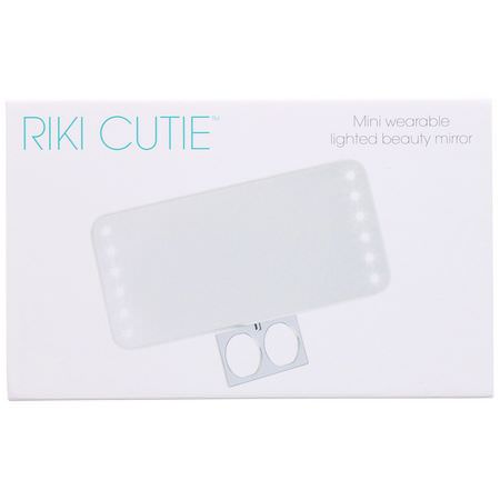 Riki Loves Riki, Riki Cutie, Mini Wearable Lighted Beauty Mirror, 1 Count:فرش الماكياج, الماكياج