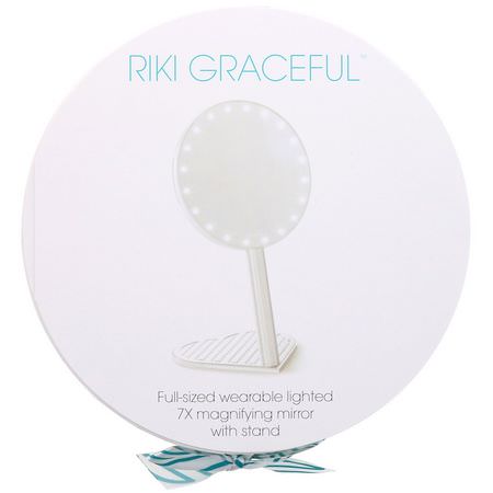 Riki Loves Riki, Riki Graceful, Lighted Mirror with Stand, 1 Count:فرش الماكياج, الماكياج