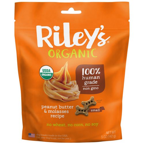Riley’s Organics, Dog Treats, Small Bone, Peanut Butter & Molasses Recipe, 5 oz (142 g) فوائد