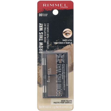 Rimmel London, Brow This Way Brow Sculpting Kit, 001 Blonde, 1 Kit:حاجب العين, عيون