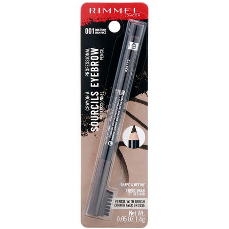 Rimmel London, Professional Eyebrow Pencil, 001 Dark Brown, .05 oz (1.4 g):حاجب العين, عيون