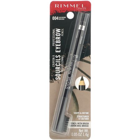Rimmel London, Professional Eyebrow Pencil, 004 Black Brown, .05 oz (1.4 g):حاجب العين, عيون