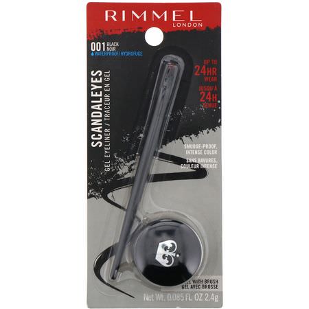 Rimmel London, Scandaleyes Gel Eyeliner, 001 Black, 0.085 fl oz (2.4 g):كحل, عيون