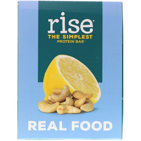 Rise Bar, The Simplest Protein Bar, Lemon Cashew, 12 Bars, 2.1 oz (60 g) Each:أشرطة البر,تين النباتي, أشرطة البر,تين