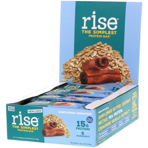 Rise Bar, The Simplest Protein Bar, Sunflower Cinnamon, 12 Bars, 2.1 oz (60 g) Each فوائد