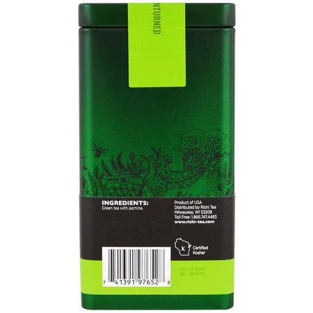 Rishi Tea, Organic Loose Leaf Green Tea, Jasmine Pearls, 3 oz (85 g):الشاي الأخضر