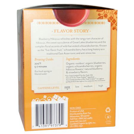 Rishi Tea, Organic Herbal Tea, Blueberry Hibiscus, 15 Tea Bags, 1.69 oz (48 g):شاي الأعشاب