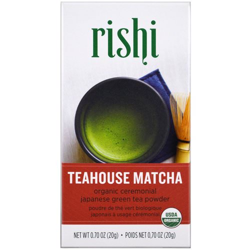 Rishi Tea, Teahouse Matcha, Organic Ceremonial Japanese Green Tea Powder, 0.70 oz (20 g) فوائد