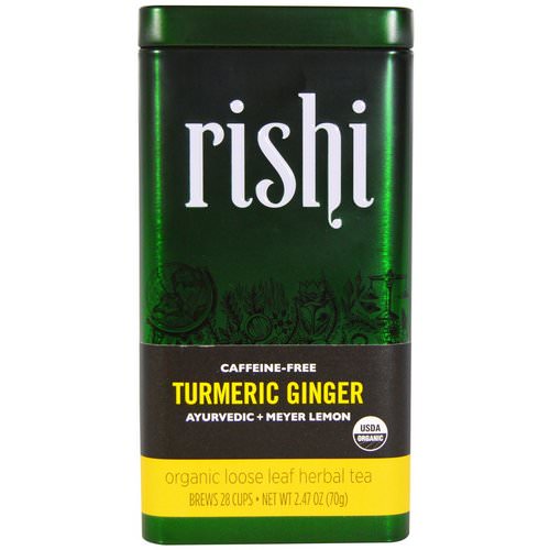 Rishi Tea, Turmeric Ginger, Organic Loose Leaf Herbal Tea, Ayurvedic + Meyer Lemon, 2.47 oz (70 g) فوائد