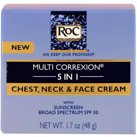 RoC, Multi Correxion 5 in 1, Chest, Neck & Face Cream, 1.7 oz (48 g):,اقية من الشمس لل,جه