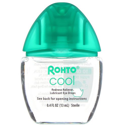 Rohto, Cooling Eye Drops, Dual Action Redness + Dryness Relief, 0.4 fl oz (13 ml) فوائد