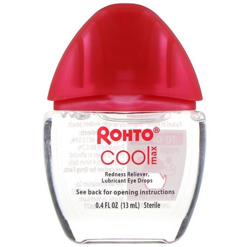 Rohto, Cooling Eye Drops, Max Strength Redness Relief, 0.4 fl oz (13 ml) فوائد