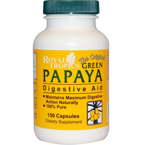 Royal Tropics, The Original Green Papaya, Digestive Aid, 150 Capsules فوائد