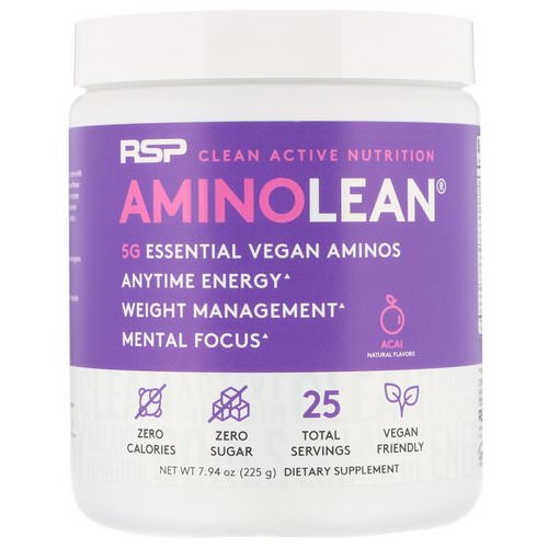 RSP Nutrition, AminoLean, Vegan Aminos, Acai, 7.94 oz (225 g) فوائد